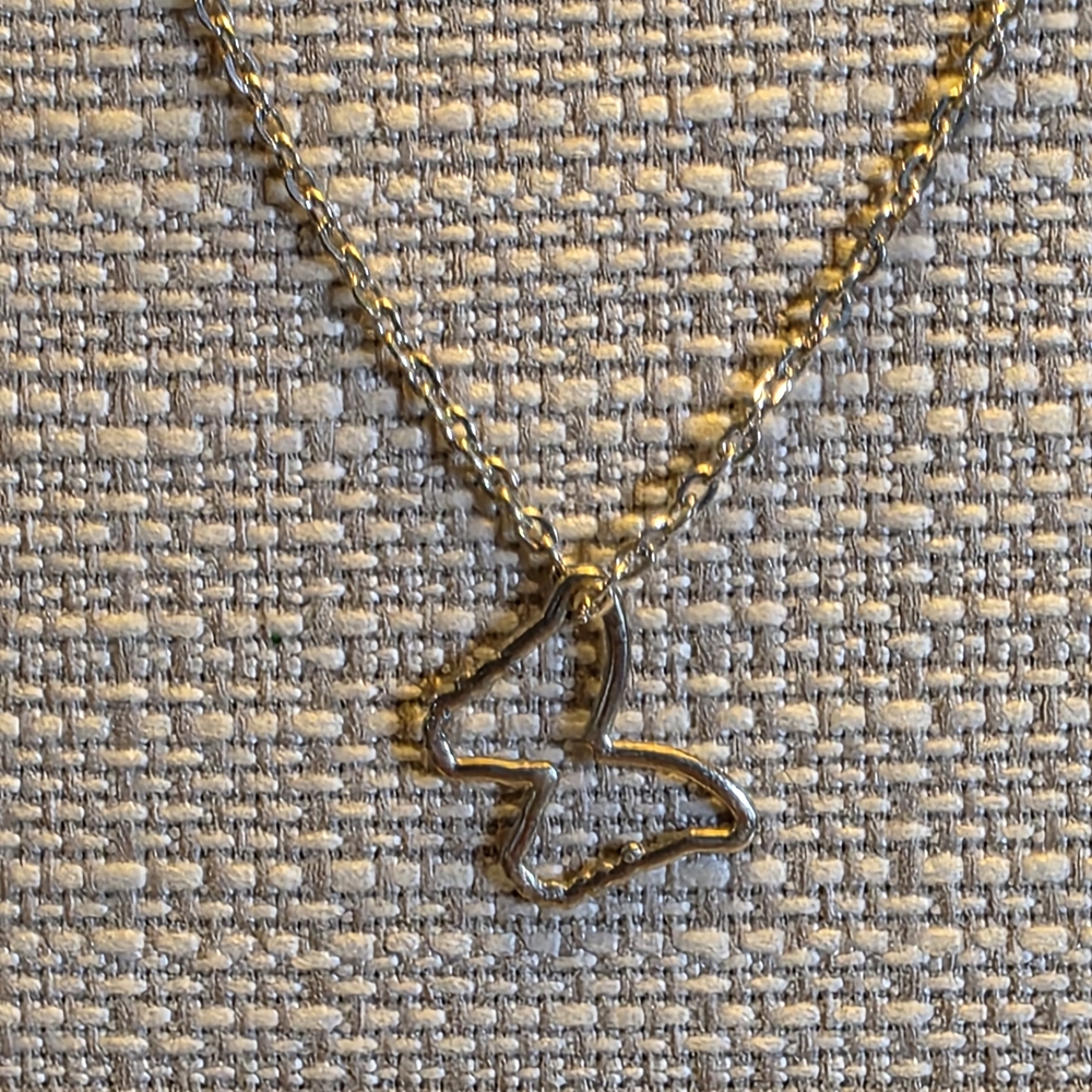Silver Floating Butterfly Necklace
